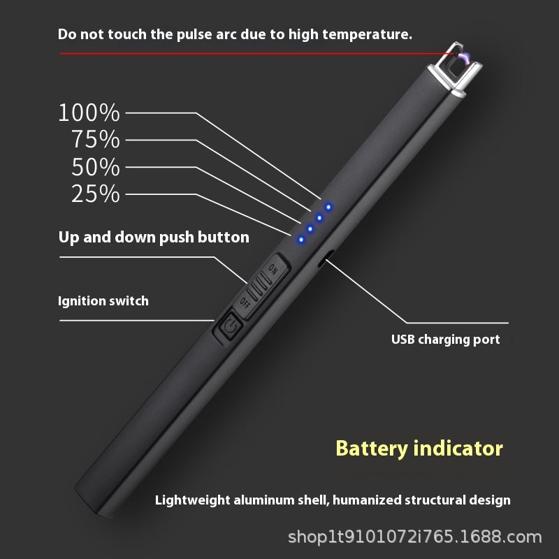 Outdoor Traveling/Camping Metal Lighter Pulse Charging Igniter